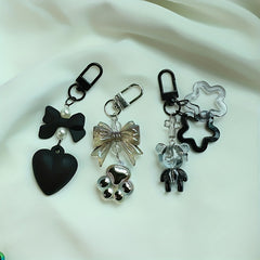 Y2K Electroplated Love Keychain Pendant for Girls DIY Pendant Cat Claw Keychain