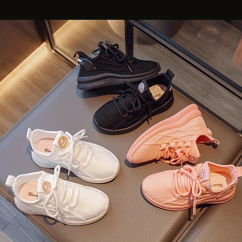 Kids' Lace Up Outdoor Shoes, Breathable & Shock Absorbing