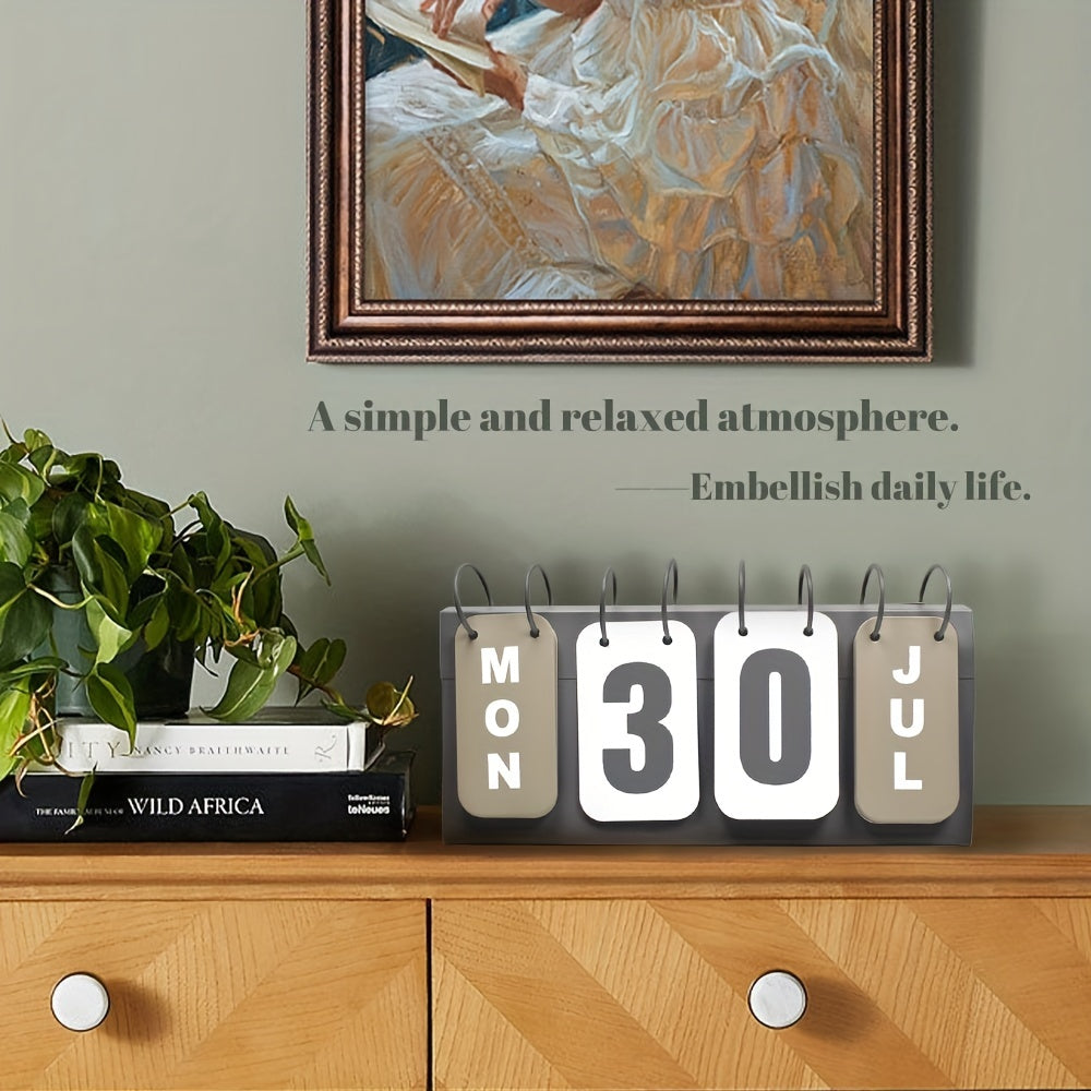 Metal Desk Calendar Standing Flip Desktop Perpetual Flip Calendar
