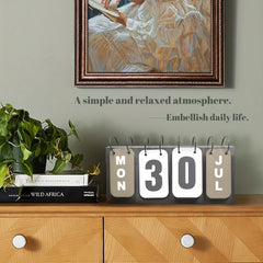 Metal Desk Calendar Standing Flip Desktop Perpetual Flip Calendar