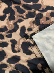 Leopard Print Long Sleeve Open Front Cardigan With Pockets
