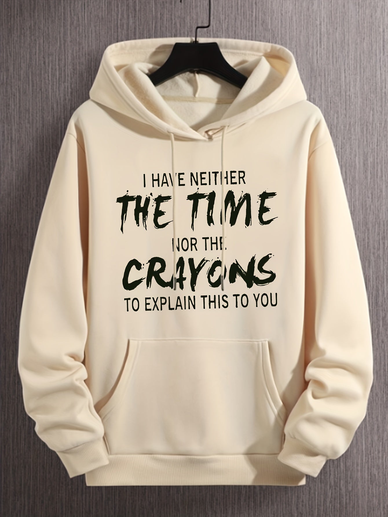 Graphic Print Hoodie with Kangaroo Pocket for Men