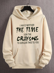 Graphic Print Hoodie with Kangaroo Pocket for Men