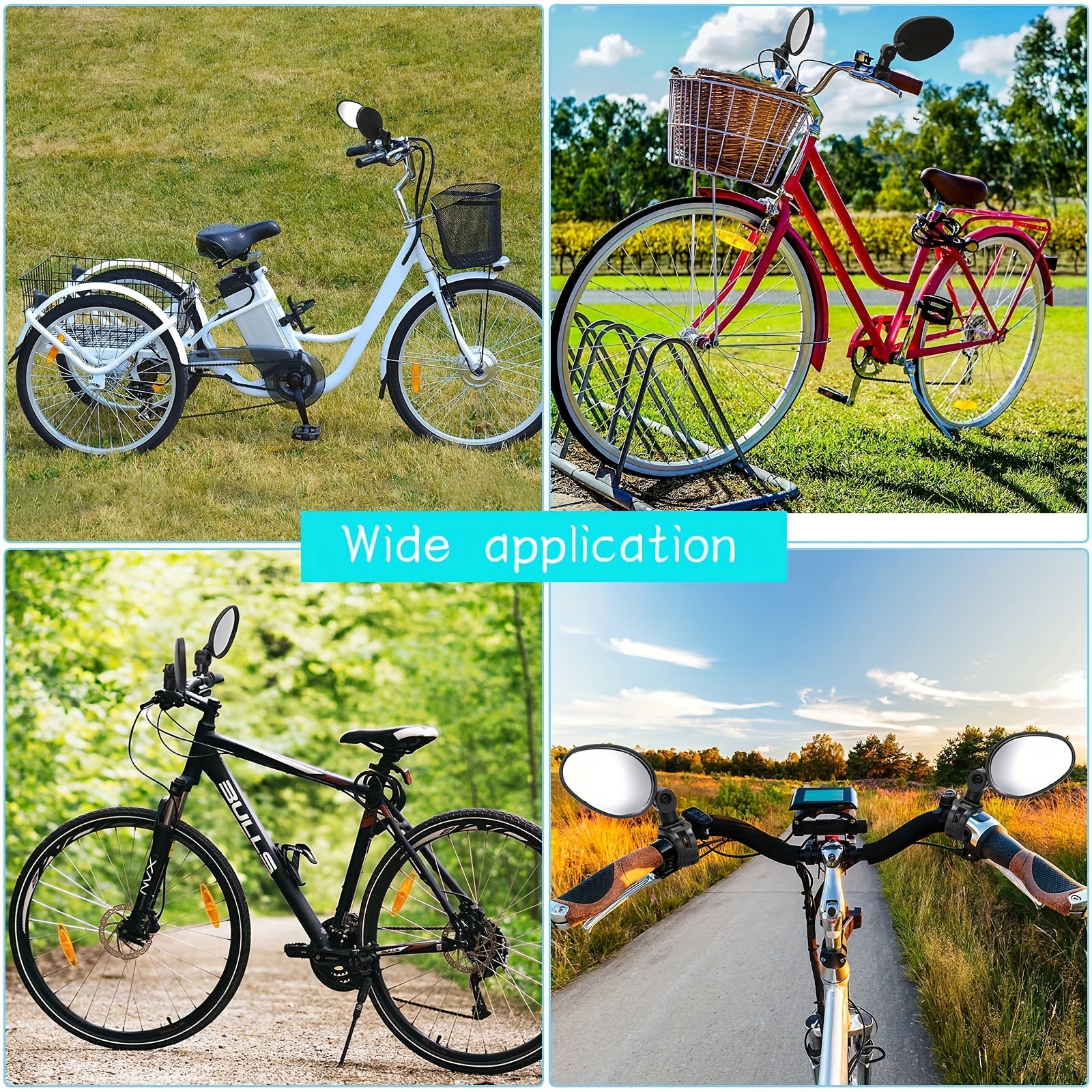 Adjustable Handlebar Mirror Wide Angle Bicycle Mirror for Safe Rearview Cycling