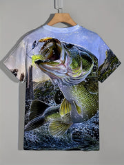 Men's Fishing Graphic T Shirt 3D Digital Print Active Stretch