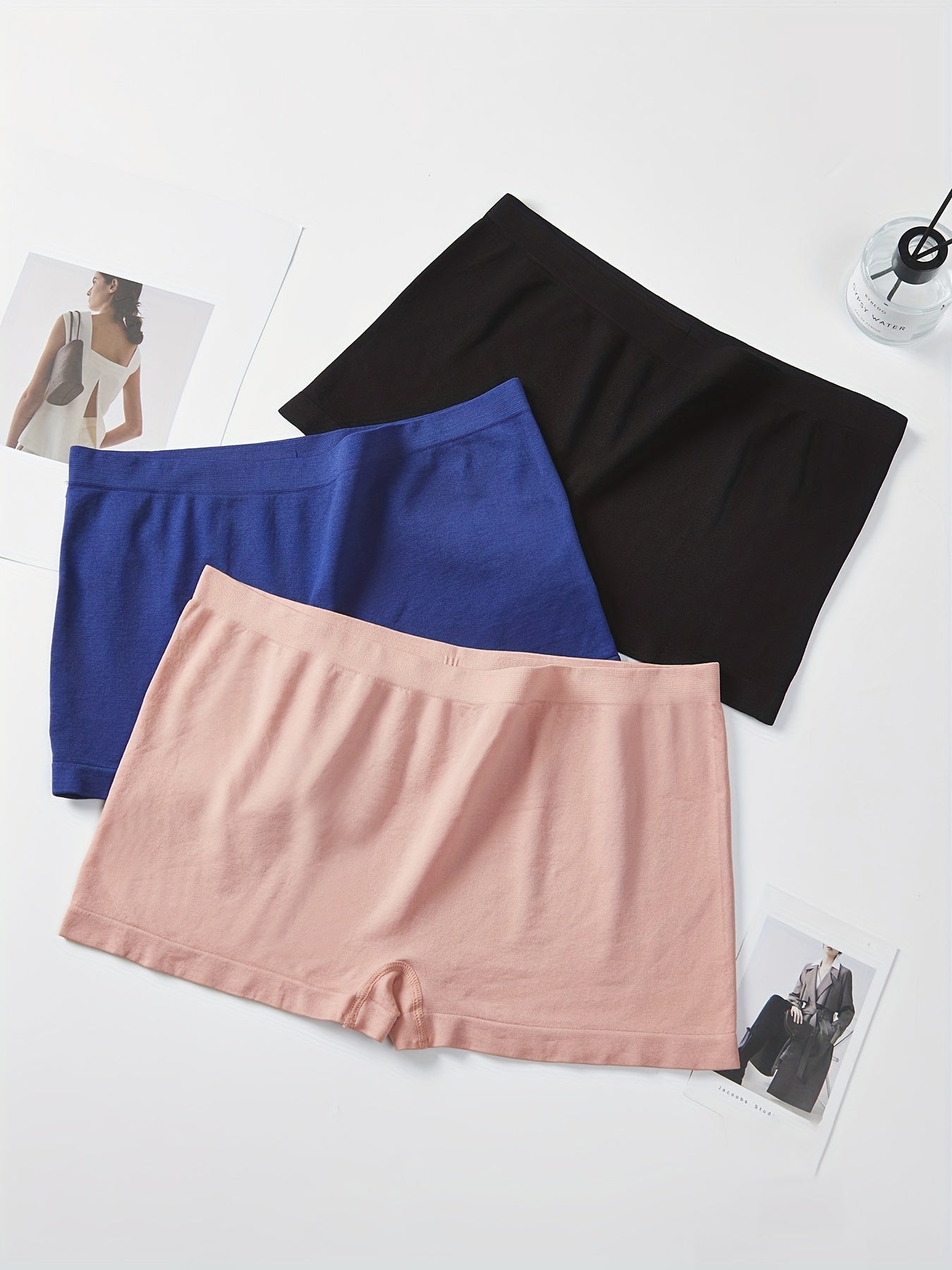 3 Pack Plus Size Seamless Boy Shorts Set