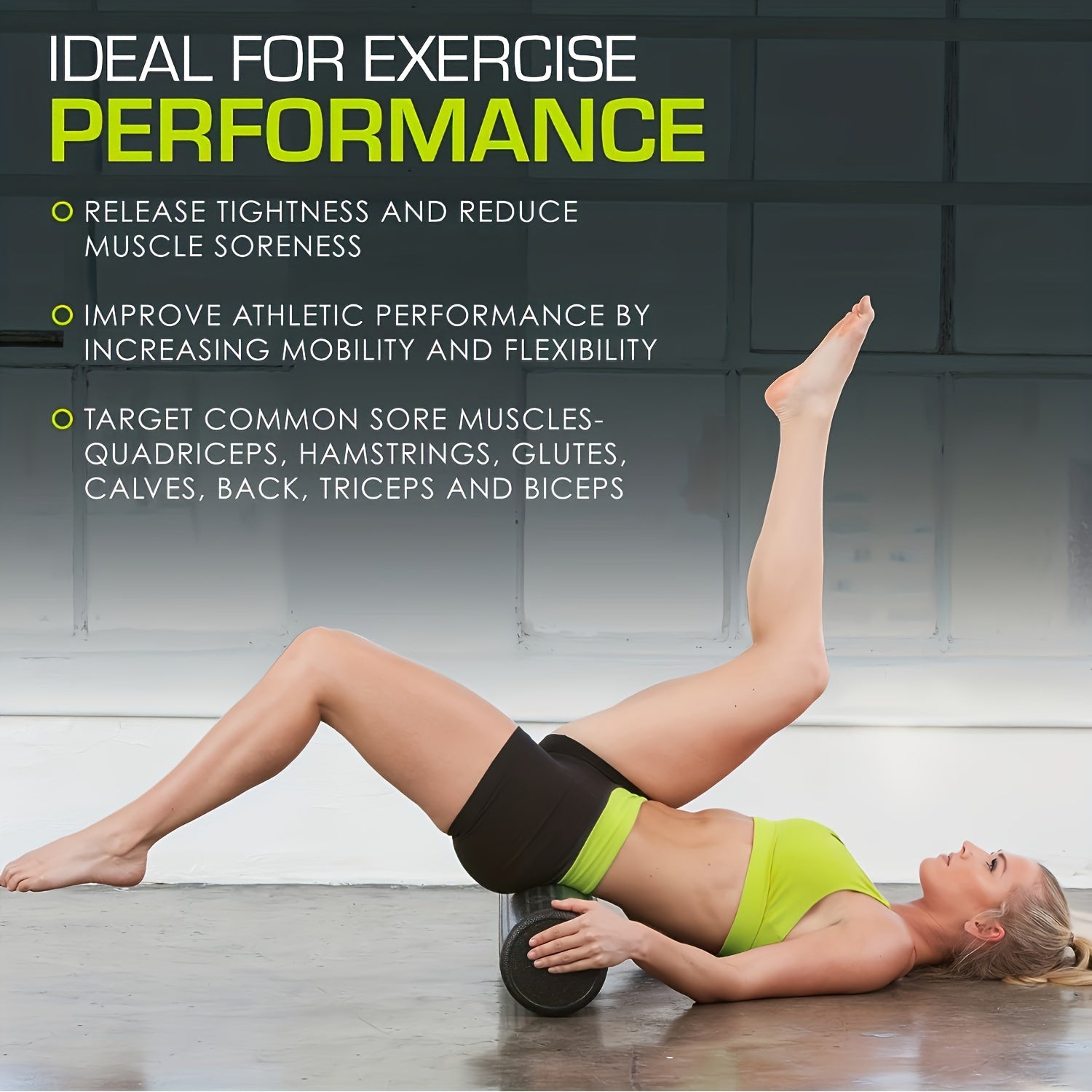 Solid Foam Yoga Roller for Back Leg Muscle Relaxation