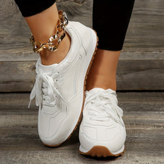 Women's Platform Sneakers Lace Up Outdoor Shoes Lightweight Running Shoes