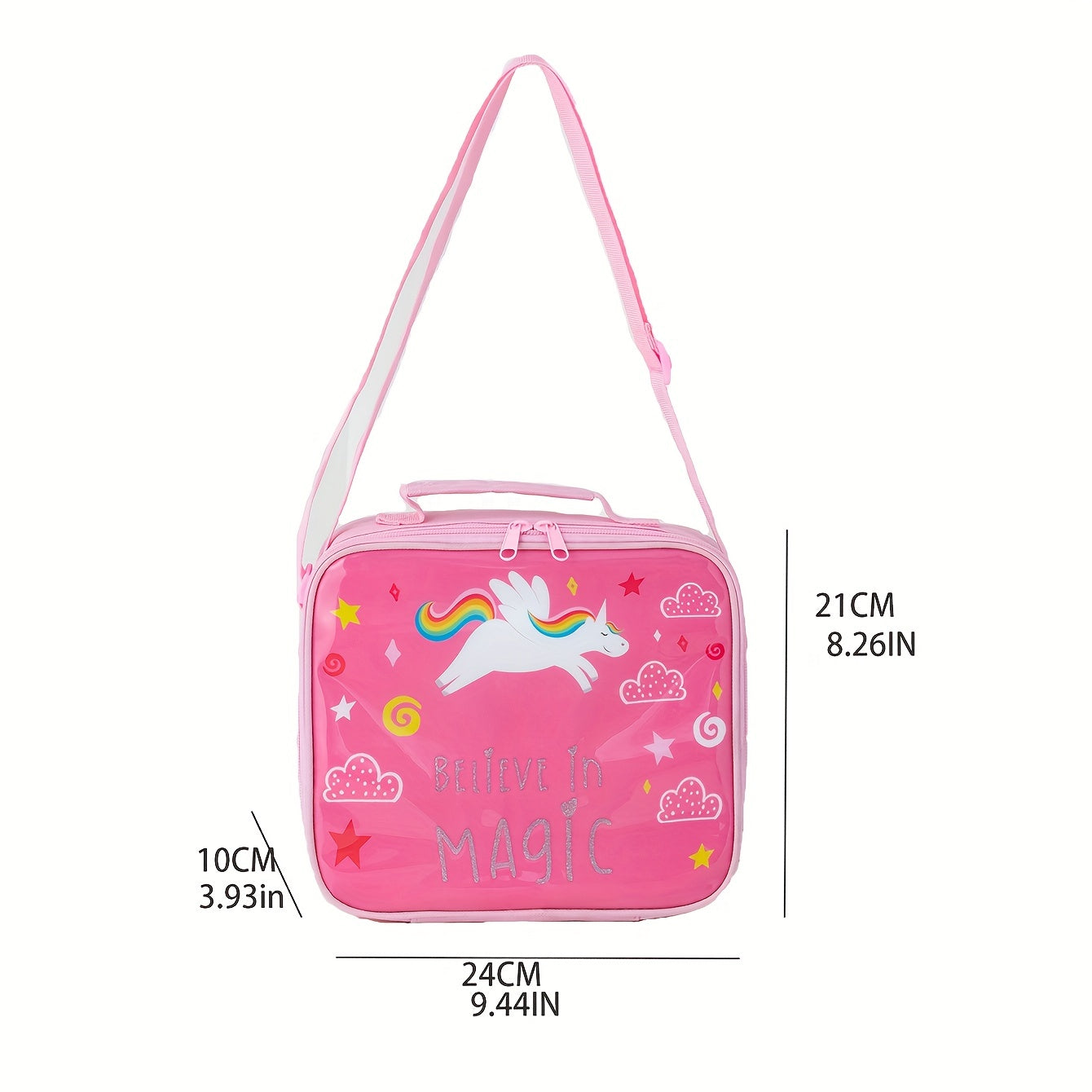 Cartoon Unicorn Insulated Lunch Bag Ice Bag For Camping Picnic
