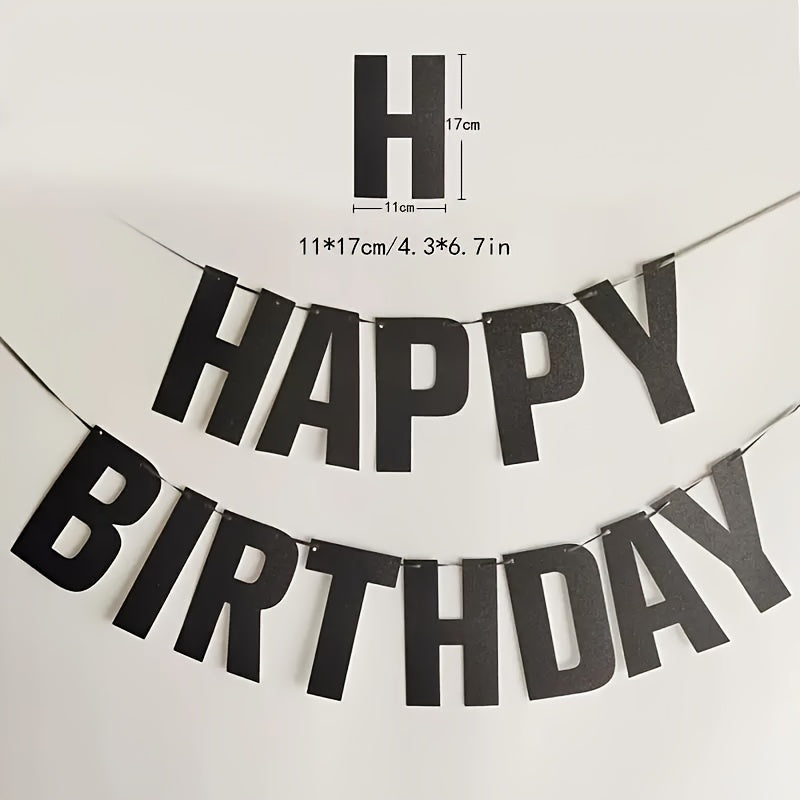 Golden Glitter Birthday Banner Party Decoration Supplies