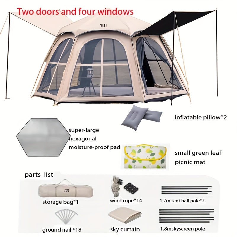 Durable 4-8 Person Camping Tent Waterproof UV Protection Easy Setup