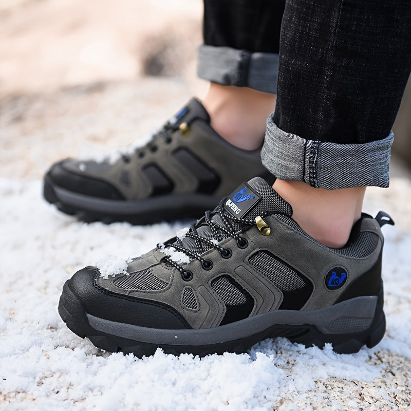 Men's Plus Size Low Top Hiking Boots Comfy Non Slip Lace Up Shoes