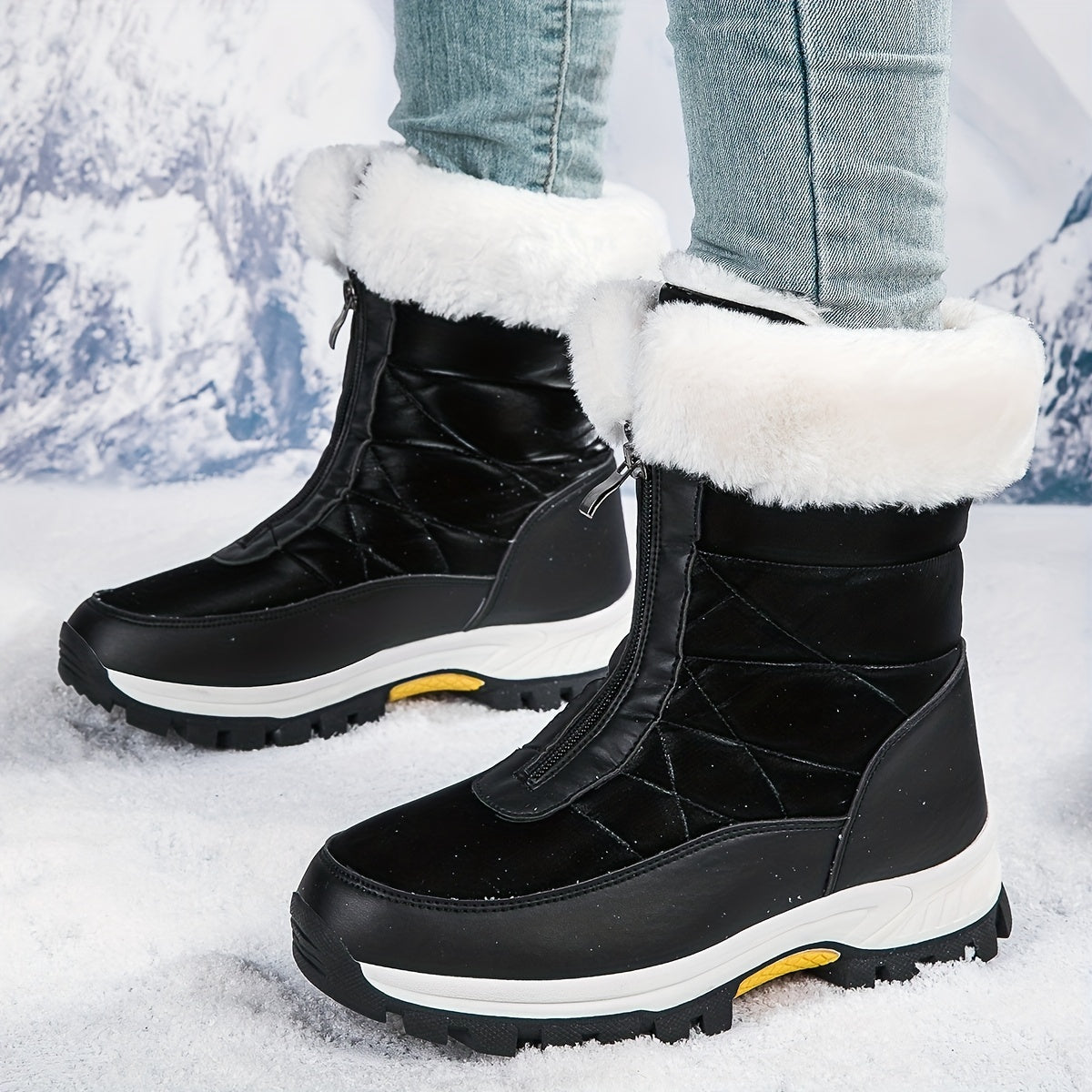 Women's Non slip High Tube Snow Shoes Warm Outdoor Shoes