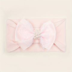 Fall Pearl Nylon Bow Baby Headband