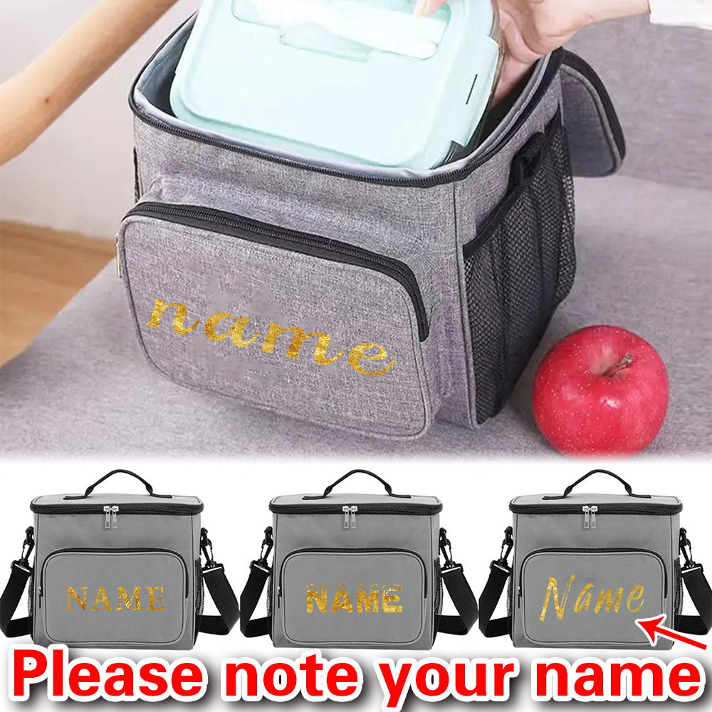 Personalized Insulated Lunch Bag with Name Canvas Tote for Work Picnic Travel