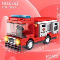 100 pcs Building Block Toy Cars, 8 Styles, Cityscape Construction Vehicles