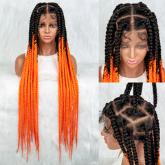 Knotless Box Braided Wig Full Lace Front Synthetic Cornrow Braids Wig