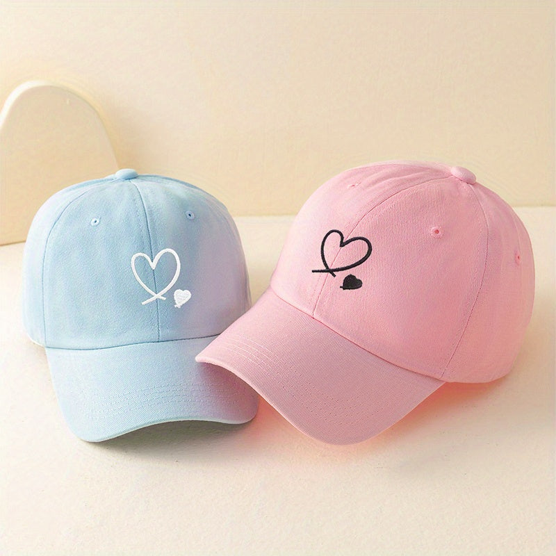 Couple Baseball Cap Heart Embroidery Sun Hat Adjustable Dad Hats