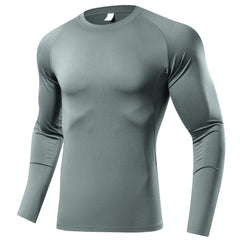 Men's Solid Workout Shirt High Stretch Breathable Compression Base Layer