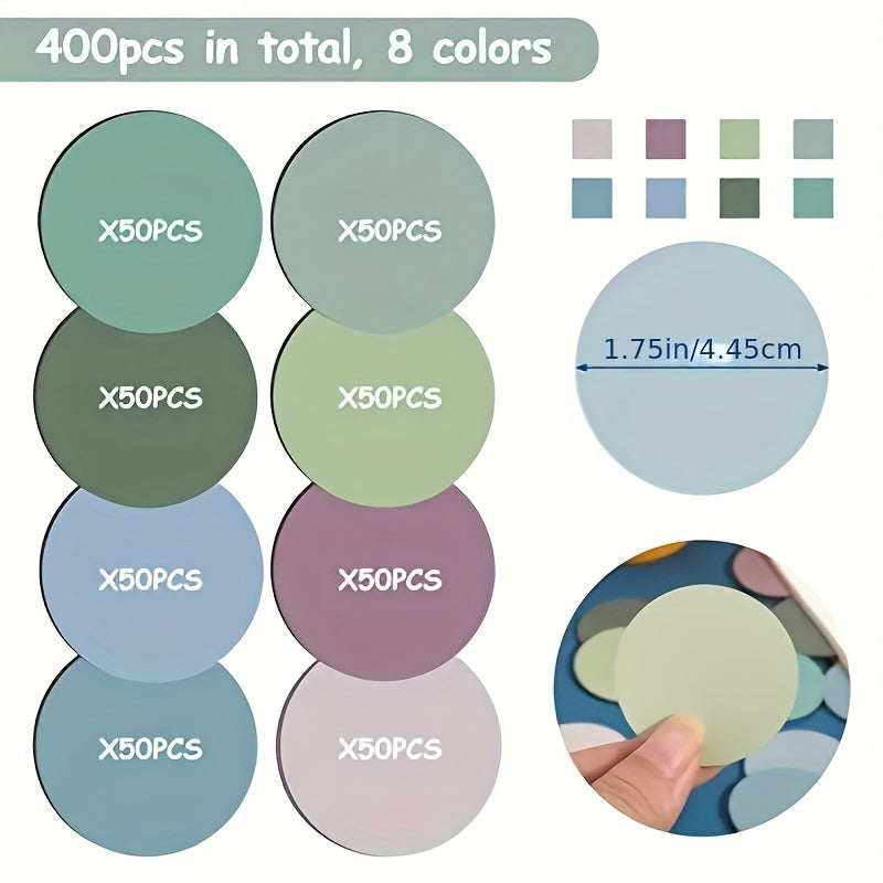 100pcs Round Transparent Sticky Notes, 8 Colors, Morandi Clear Sticky Tabs
