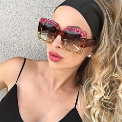 Y2K Large Square Sunglasses Beach Club Party UV400