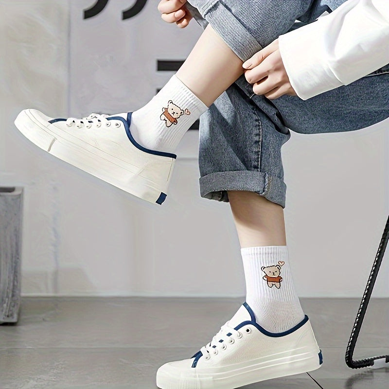 10 Pairs Cartoon Print Socks Women's Mid Tube Stockings