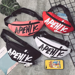 Graffiti Letters Waist Bag Sports Crossbody Bag For Women