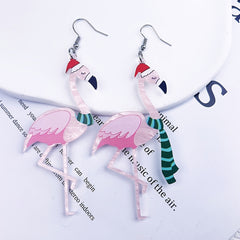 Christmas Hat Scarf Animal Earrings Festive Party Decoration