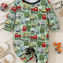 Baby Boy Letter Print Romper Long Sleeve Jumpsuit
