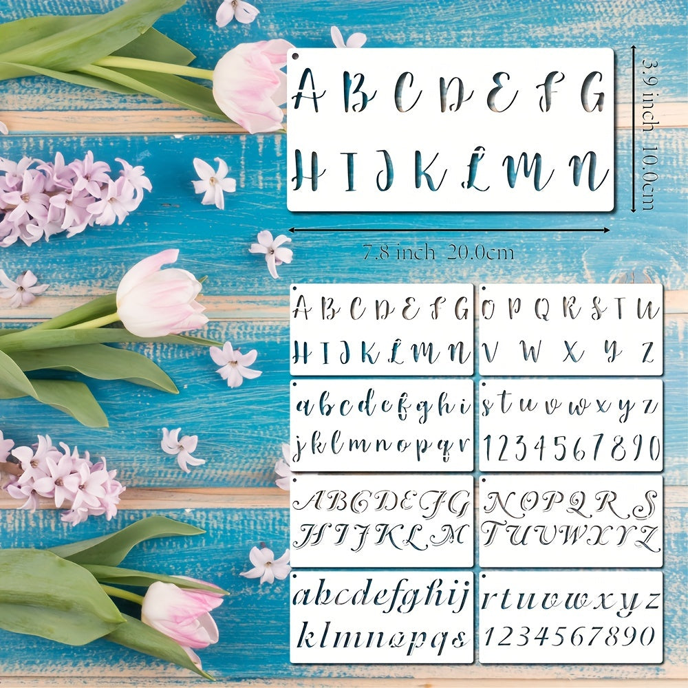 Calligraphy Number Letter Stencil Cursive Alphabet Cake Stencil