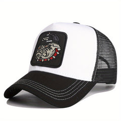 Dog Head Summer Baseball Cap Unisex Mesh Truck Driver Hat Camouflage Embroidery