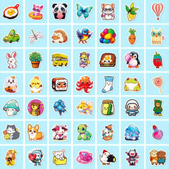 300pcs Small Fresh Stickers Mixed Cartoon Stickers for Water Bottle Phone