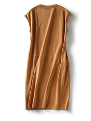 Cat Print Lounge Dress Sleeveless Over the Knee Dress Women's Loungewear
