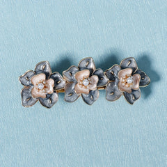 Enamel Flower French Barrette Hair Clip