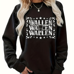 Bull Head Print Crew Neck Sweatshirt