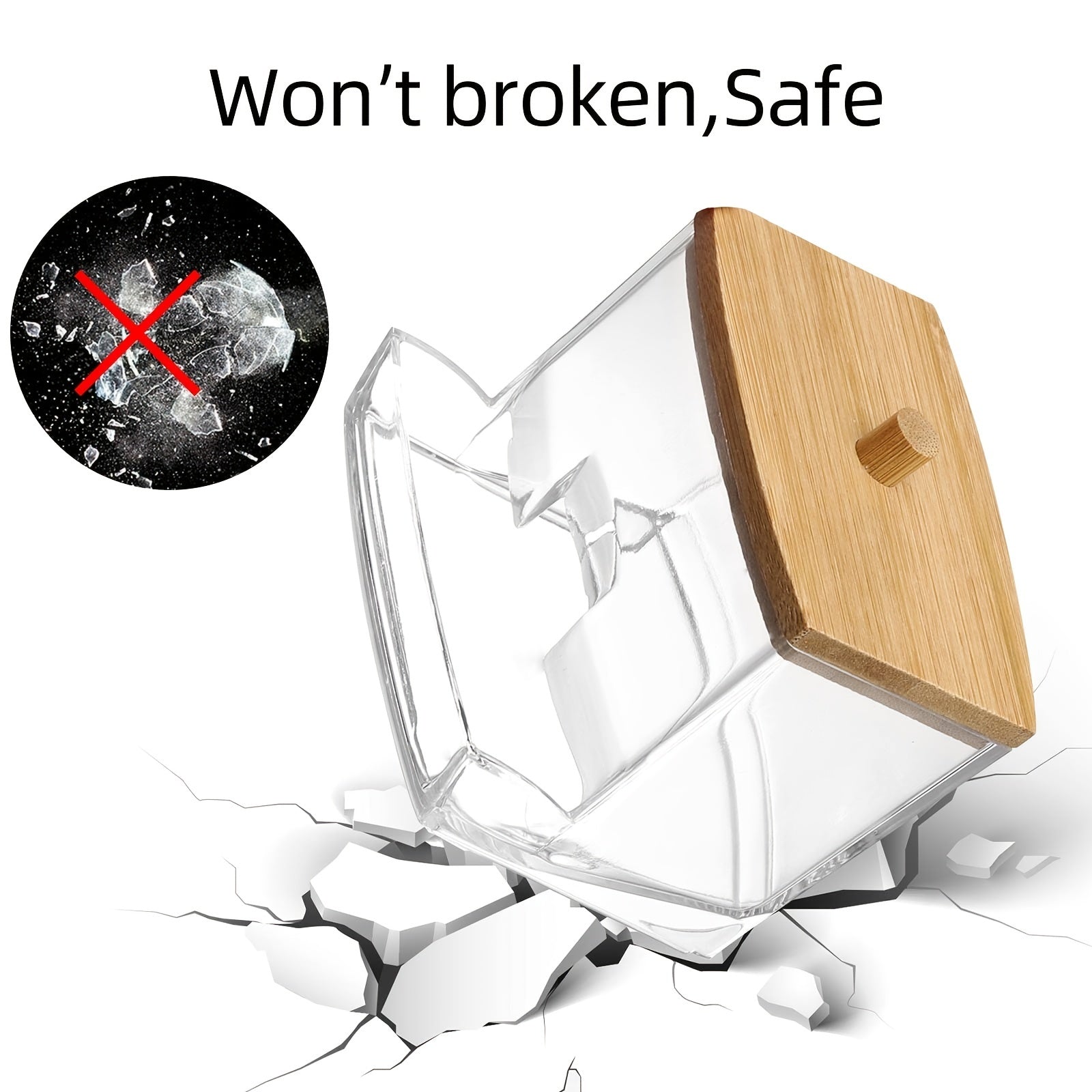 Cotton Swab Pads Holder with Wood Lids - 7 Oz