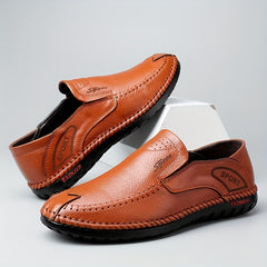 Men's Stitch Detail Loafers Comfy Non-slip Slip-On Shoes