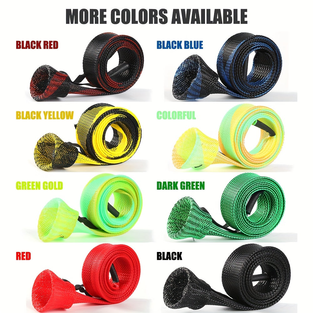 Rod Protector Sleeve Braided Mesh Reusable Telescopic Rods Protector