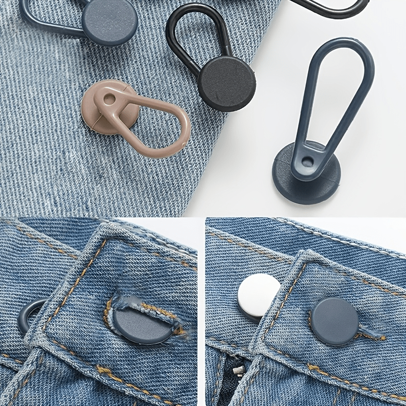 6pcs Adjustable Waist Button Extenders No Sew Detachable Jeans Pants Fasteners