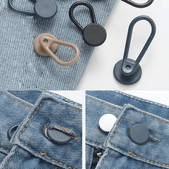 6pcs Adjustable Waist Button Extenders No Sew Detachable Jeans Pants Fasteners