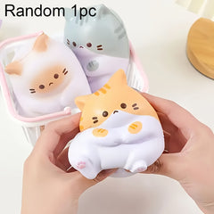 Cat Stress Balls Squishy Foam Toys Elastic Sensory Ball for Kids