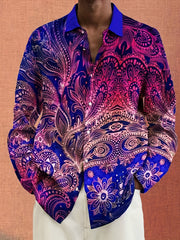 Floral Casual Button-Up Shirt for Men