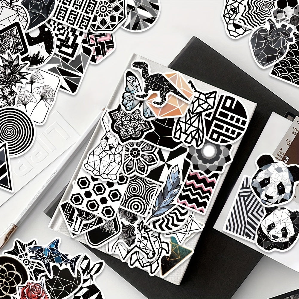 50pcs Geometric Pattern Graffiti Stickers Waterproof Pack