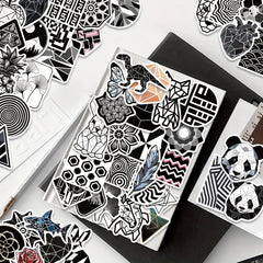 50pcs Geometric Pattern Graffiti Stickers Waterproof Pack