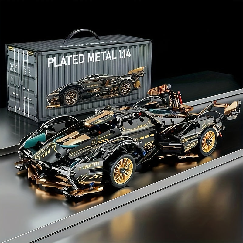 Car Building Blocks Toy And Golden Sports Car Set