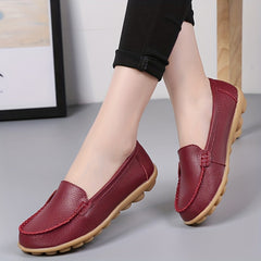 Women's Comfy Slip-On Solid Flat Shoes Soft Sole Non Slip Flats