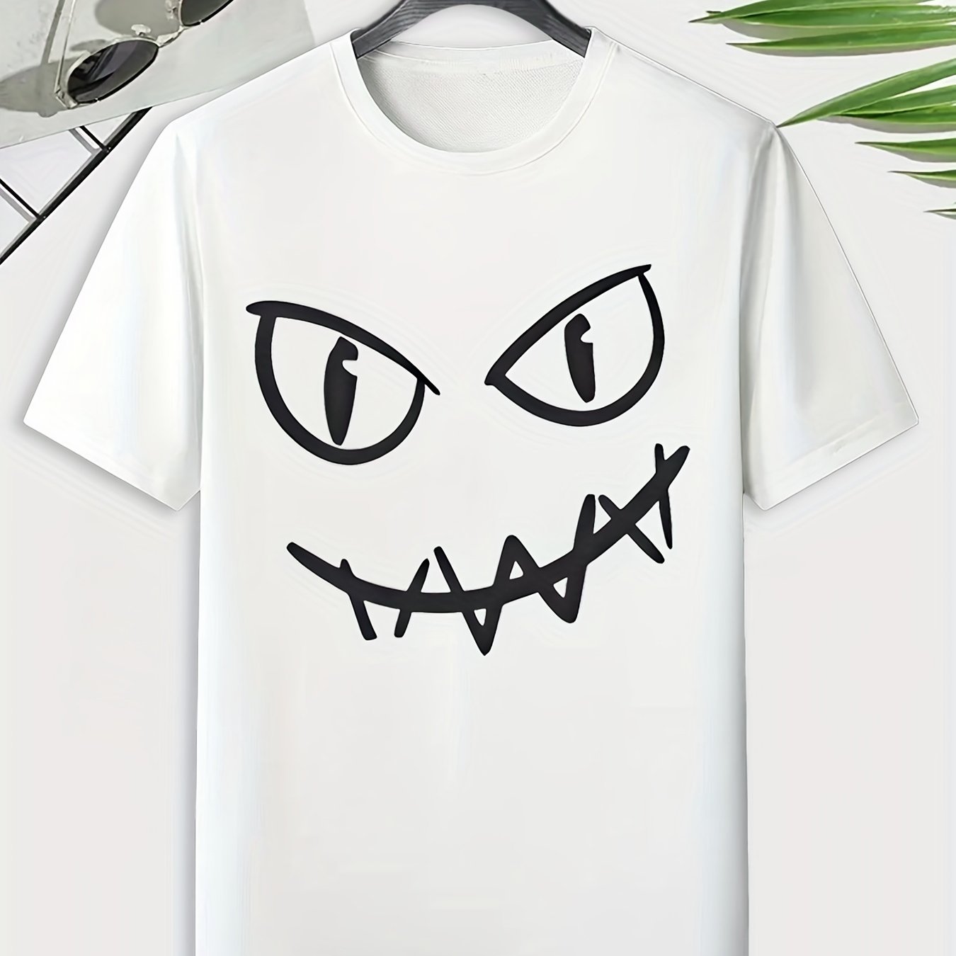 Men's Graffiti Face Print T shirt Active Breathable Tee