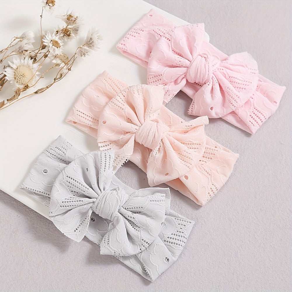 Lace Bow Elastic Headband Wide Hairbands for Baby Girls