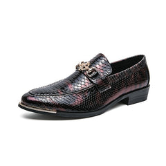 Textured Loafer Shoes Men's Almond Toe Slip-On Spring Summer