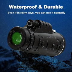 40X60 Monocular Telescope High Powered For Adults BAK4 Prism Compact Monocular
